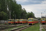 Трамвайные вагоны на веере в депо №2