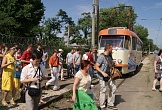 Спецтрамвай с участниками Дня открытых дверей прибыл в трамвайное депо №2.